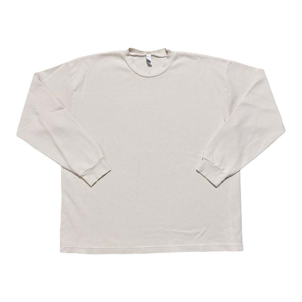 Los Angeles Apparel Cream Off White Ivory Waffle Knit Thermal Size XL